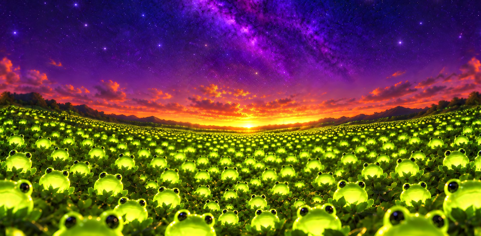 Frog field background without the character